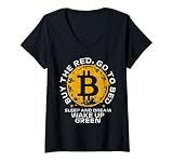 Damen Buy The Red Bitcoin Buy The Dip T-Shirt mit V