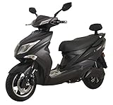 Elektroroller Hawk 3000 E-Scooter Elektro E Roller mit Straßenzulassung 45 km/h, Mattschw