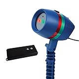Star Shower Motion mit Fernbedienung | Laserlicht Lichtsystem für Innen und Außen | Weihnachts-Party-Beleuchtung | bewegte oder fixierte Lichtmuster | inklusive Erdspieß | Das Original aus dem TV