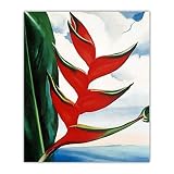 ANGELIA COMEAUX Georgia O'Keeffe Poster und Drucke Heliconia Leinwandmalerei Ästhetische Kunstwerke Bilder Abstrakte Wandkunst für Wohnkultur 60 x 70 cm x 1 ohne R