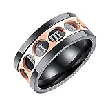 Spinner Ringe FüR Herren Mit RöMischen Ziffern Edelstahl Zappel Band Ringe Set Moon Star Sand Blast Finish Damenring FüR Stressabbauende Hochzeitsversp