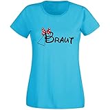 Shirt-Panda JGA T-Shirt Damen Team Braut Maus · Junggesellinnenabschied T Shirt · Viele Farben · Größen XS - XXL Türkis - Braut L