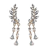Banbry Ohrringe Damen Silber, Damen Ohrringe,Diamantblatt Quaste Kristall Tropfen Ohrringe/Love Lange Frauen Ohrringe,Ohrstecker Schmuck für Oktoberfest Damen Geschenk