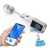 RUILON Elektronisches TüRschloss Fingerabdruck Schloss HaustüR SchließZylinder mit Knauf,Schlüssellos App öFfnen,Transponder,Bluetooth,70 mm-110 mm Verstellbarer Zy