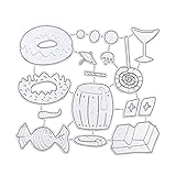 Süße kleine Dessert-Metallstanzungen Exquisite Scrapbooking-Prägeschablone für DIY Hochzeit Geburtstagsfeier Dekorationen Kartenherstellung Prägestemp