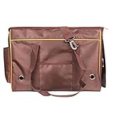 Luckxing Katzentransportbox - Hundetransportbox mit ausreichender Belüftung | Atmungsaktive 2 Netzfenster, 2 Eingänge, abschließbare Sicherheitsreißverschlüsse, Schultertragegurt, tragb