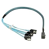 Cablecc Internes Mini-SAS HD SFF-8643 Host auf 4 SATA 7-polige Target-Festplatte 6 Gbit/s Data Server Raid Kab