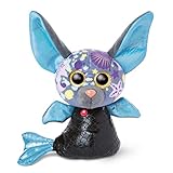 NICI 46824 Original-Glubschis Meerjungfrau Fledermaus Laguna-Lu 15cm-Kuscheltier Augen – Flauschiges Plüschtier mit großen Glitzeraugen – Schmusetier für Kuscheltierliebhab