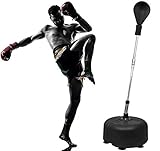 U`King Punchingball mit Stand Independent Boxing Ball Speed Punch mit Einstellbarer Höhe Freistehend - für Mixed Martial Arts Training, Stressabbau und F