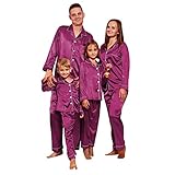 Weihnachts Pyjama Couple Kuschelig Einfarbig Weihnachtspyjama Familie Set Schlafanzug Lang Winter Damen Herren Kinder Nachtwäsche Nachthemd Hausanzug Schlafanzüge Family Sleepwear S