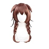 FYBHD Cosplay VTUBER INUGAMI KORONE Cosplay Perücke Hoive Gamer Gamerohren Langes gewelltes geflochtes Haar Braune Zöpfe Synthetische Haare + Perücke Cap OneSize LongType Für Party