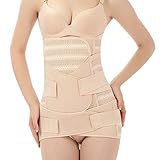 WANYIG Bauchband Nach Geburt High Elastischen Frauen 3 in 1 Postpartum Belly Band Mutterschaft Bauchband Bauch Gütel Postpartum Support Mesh Gute Peremebilität Postpartale Unterstützung (Beige, XL)