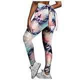 Lalaluka Sport Leggings Damen Sporthose Tie Dye Druck Push Up Yoga Leggins Sportleggins Trainingshose Fitnesshose Laufhose Jogging