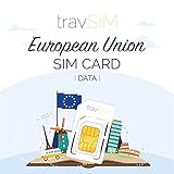 travSIM Europäische Union Prepaid SIM-Karte (Daten SIM für Europäische Union inkl. Schweiz)-1GB Mobile Daten zur Verwendung in Europa Gültig für 30 Tage - die SIM funktioniert in über 20 L