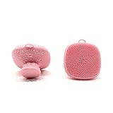 Gesichtsreinigungsbürste aus Silikon, weiches Gesichtspeeling, Scrubber Brush Pad, Face Scrubber Bürste für Damen Herren Peeling, Massage Scrubber Pad, sanftes Peeling, Entfernen von Mitessern (Pink)