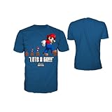 Nintendo T-Shirt Mario, Größe L, blau roy