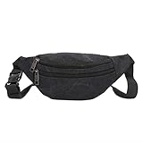 Bauchtasche Damen & Herren,Praktische Gürteltasche aus Canvas, Hipster Hip Bag Crossbody Tasche mit Mehreren Taschen,Taille Handytasche Tasche Geldbörse für Reise Sport und Freizeit (Schwarz)