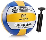 NAJATO Sports Volleyball – Beachvolleyball inkl. Ballpumpe – Langlebiger Volleyball für den Outdoor & Indoor B