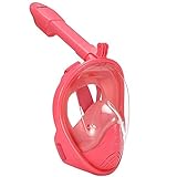 DasMeer Schnorchelmaske für Vollgesicht, 180 °, Meeresblick, einfaches Atmen, Schnorcheln, für Erwachsene oder Kinder, Sicherheitstauchen, mit abnehmbarer Action-Kamera-Halterung XS Pink-k