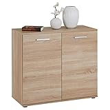 CARO-Möbel Kommode Chicago mit 2 Türen, Moderne Anrichte in Sonoma Eiche, Sideboard Mehrzweckschrank für W