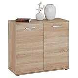 CARO-Möbel Kommode Chicago mit 2 Türen, Moderne Anrichte in Sonoma Eiche, Sideboard Mehrzweckschrank für W