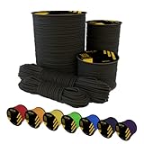 EdcX Nylon Paracord 550 (15, 30, 50, 100 und 300 m) - Reißfeste Fallschirmschnur zum Überleben Aus 100% Nylon, 4 mm Typ III, mit 7 Drähten in vielen Farben | Solid C