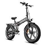 Docrooup DS2 Elektro Klapprad eBike für Erwachsene - e Bike Removable Battery 20Zoll 48V/12AH Lithium Akku Fat Tires 4.0 Faltbares eBike für Damen und Herren[EU-Warenlager] (Schwarz)