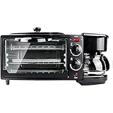 Elektrischer Tischofen 3-In-1-Familien-Frühstücksmaschine Haushalt Toaster Elektrischer Ofen Bratpfanne Kaffee Lebensmittel Grillmaschine (Farbe : Schwarz) (Schwarz) (Schwarz) Ästhetisch Und Prak