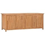 vidaXL Teak Massiv Gartenbox Aufbewahrungsbox Auflagenbox Kissenbox Gartentruhe Auflagentruhe Truhe Holztruhe Truhenbank Bank 150x50x58