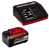 Original Einhell 18V 5,2 Ah PXC Starter Kit (Akku & Fastcharger, 18 V, max. 1260 W, universell für alle Power X-Change-Geräte, prozessgesteuertes Batteriemanagementsystem ABS, 3-stufige LED-Anzeige)