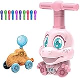 Ballonwerfer Auto Spielzeug Set, Ballon angetriebene Autos Inertial Power Auto Stammspielzeug Ballonpumpe Luftbetriebenes aerodynamisches Auto Pädagogische Wissenschaft Spielzeug für Jungen M