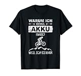 Mountainbike MTB Akku Spruch Geschenk Radfahren Berge Retro T-S