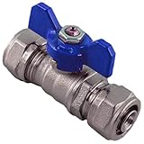 16 mm QUALITÄTS SCHRAUBFITTING  Kugelhahn Flügelgriff blau | Für Mehrschichtverbundrohr 16,0 mm x 2,0 mm (Durchmesser x Wandstärke)