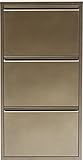 Kare 42547 Design Schuhschrank Caruso mit 3 Klappen, Gold/Bronze, Schuhablage für 6 Paar Schuhe, 103 x 50 x 14