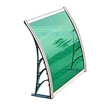 WXQIANG Markise Regen im Freien Eaves Haustür Gewölbte Selbstreinig Design Stiller Verschleißfeste Polycarbonat Endurance Brett (Color : Green, Size : 80X100CM)