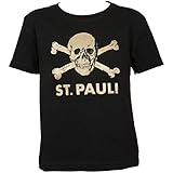 FC St. Pauli T-Shirt Oberteil Shirt Kurzarm Kinder Kids Mädchen Jungen Schwarz-Gold (140)