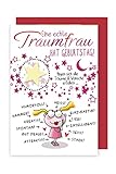 Geburtstag Humor Grußkarte Applikation Leuchtstern Traumfrau C6 Plus 4 Stick