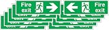 Notausgang-Sicherheitsschilder mit englischsprachiger Aufschrift „Fire exit“ und Pfeil, selbstklebende Aufkleber, 300 x 100 mm, 10 Stück (5 mit Pfeil nach rechts und 5 mit Pfeil nach links)