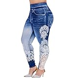 Yowablo Damen Sport Leggings Nahtlose Kompressions Sporthose Yoga Fitnesshose mit Hohe Taille für Workout Gym Jogging (3XL,1Blau)
