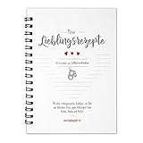 Rezeptbuch zum Selberschreiben & Ausfüllen - Ringbuch DIN A4 - Hardcover mit Register und Spiralbindung - Backbuch Kochbuch weiß