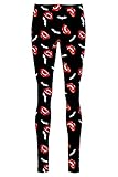 Hamishkane Damen Leggings Hexe Kürbis Fledermaus Web Halloween Print Slim Fit Skinny Pants Leggings, Schwarze Fledermaus Dracula Lippen, Larg