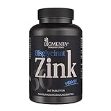BIOMENTA Zink 50 mg – vegan - Zink Bisglycinat hochdosiert mit 25 mg Zink je ½ Tablette - 365 Zink-Tab