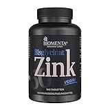 BIOMENTA Zink 50 mg – vegan - Zink Bisglycinat hochdosiert mit 25 mg Zink je ½ Tablette - 365 Zink-Tab