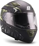 SOXON® ST-1000 Race „Camo“ · Integral-Helm · Full-Face Motorrad-Helm Roller-Helm Scooter-Helm Cruiser Sturz-Helm Sport Urban · ECE 22.05 Sonnenvisier Schnellverschluss Tasche XL (61-62cm)