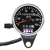 Gugxiom Motorrad Tachoanzeige, Tachoanzeige Eingebauter Kilometerzähler und Tageskilometerzähler Universal für U