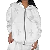 MEITING Kapuzenpullover Für Damen Hoodie Pulli Schmetterling Hip Hop Print Boyfriends Sweatshirt Pullover Teenager Mädchen Casual Frühlingsjacke Freizeitjacke Übergangsjacke mit Kapuze Sport Outerw