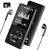 MP3 Player Bluetooth, Wodgreat Kinder MP4 / MP3-Player mit 32GB SD Karte Verlustfreier Musik Player mit Lautsprecher, FM Radio Video, 30 Stunden Wiedergabe, Speicher Erweiterbar bis 128GB -Schw