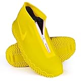 ydfagak Silikon Überschuhe, Wasserdicht Schuhüberzieher Wiederverwendbare rutschfeste Überschuhe, Für Regen, Schneetag, Wüstenstrand, Schlammige Straßen (L (39-42), Gelb)
