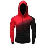 Herrenmode Farbverlauf Hoodie Top Nähte Lässig Schlank Kapuzen T-Shirt Basic Herbst/Winter Übergang Pullover Leichter Sport Kapuzen Sweatshirt Baumwolle Langarm Sw