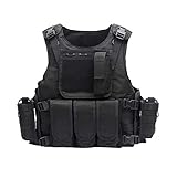 EbonHawk Praktische Kampfweste Taktische Weste mit MOLLE-System für CS Airsoft Sp